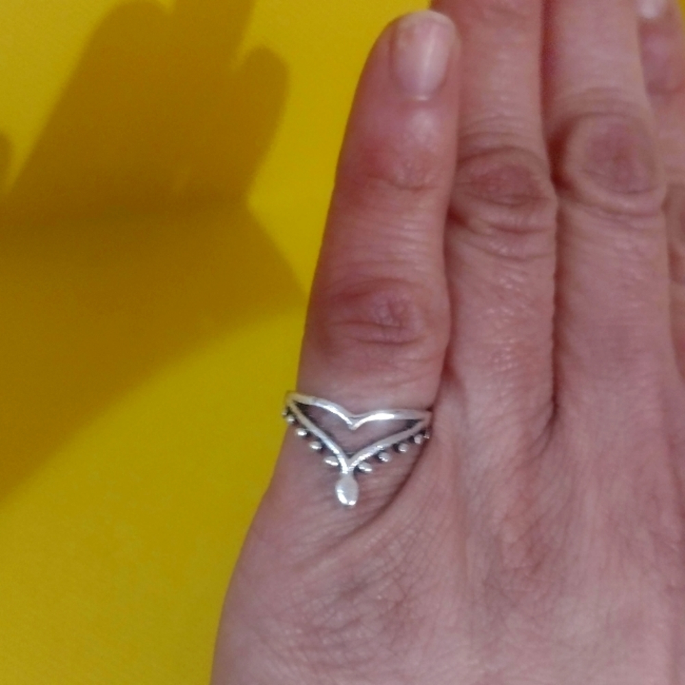 2/$10 Silver Tone Double V-Shaped Boho Ring